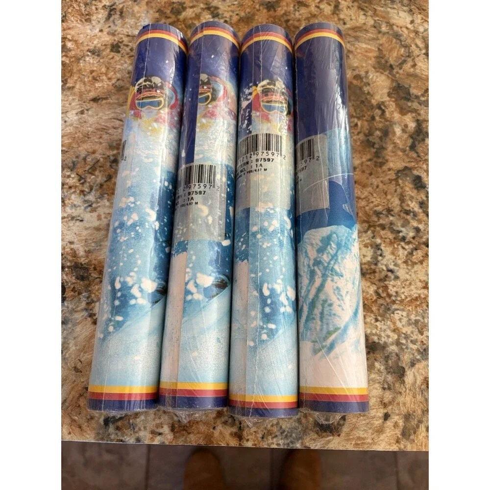 (4) NEW PACKS Vintage Snowskate Sport Wallpaper Border Brewster Wallcoverings